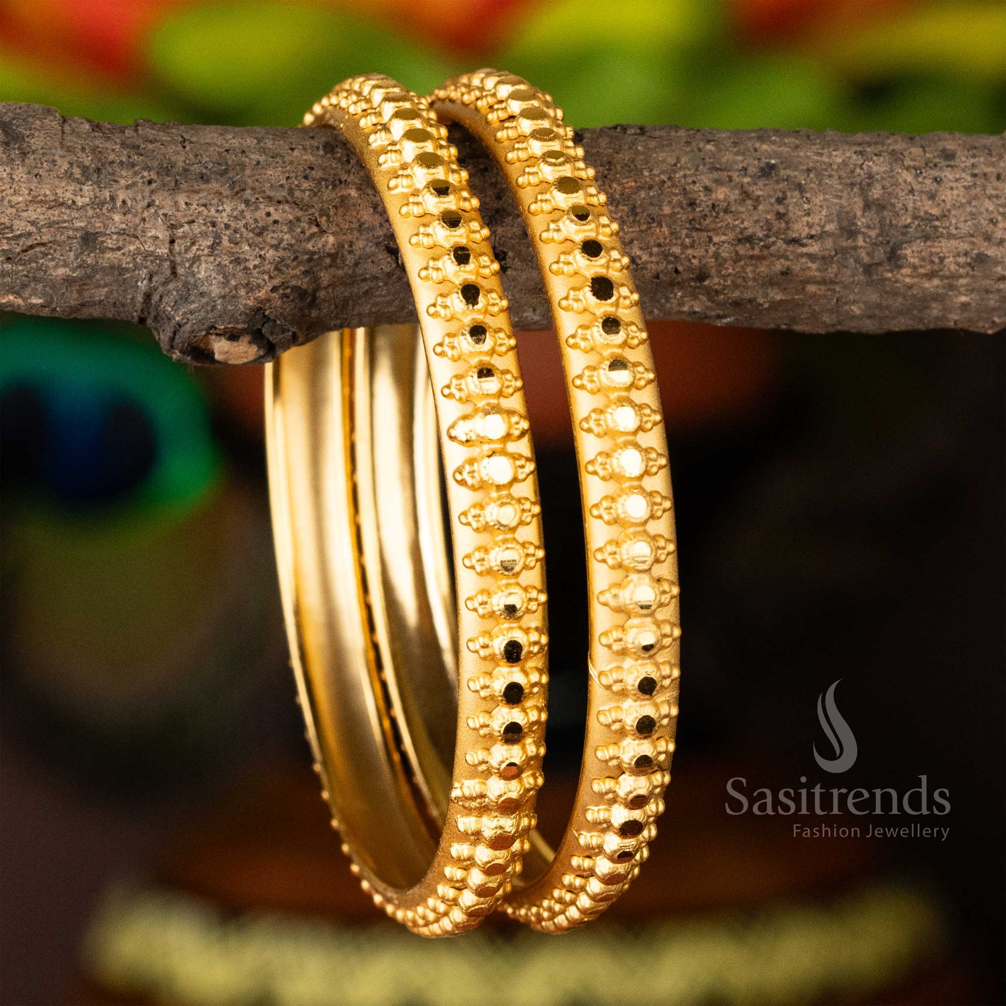 Latest Trendy Gold Plated Forming Plain Bangles - Perfect For Traditional Elegance - Sasitrends