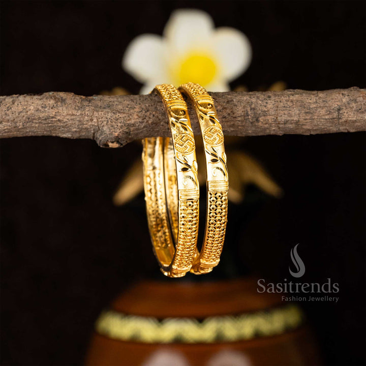 Latest Trendy Gold Plated Forming Plain Bangles - Perfect For Traditional Elegance