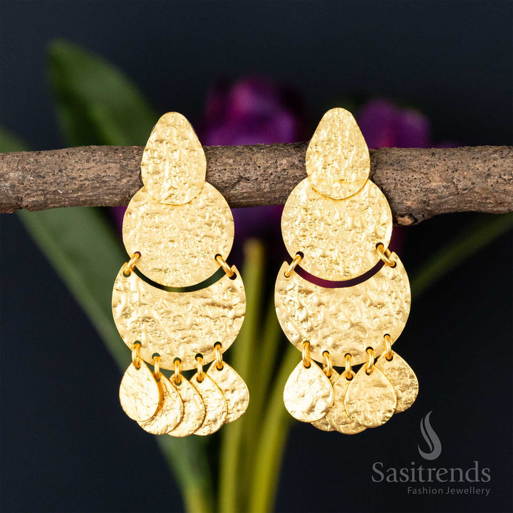Golden Silhouettes: Contemporary Gold-Plated Hoop and Stud Earrings Collection - Sasitrends - Sasitrends