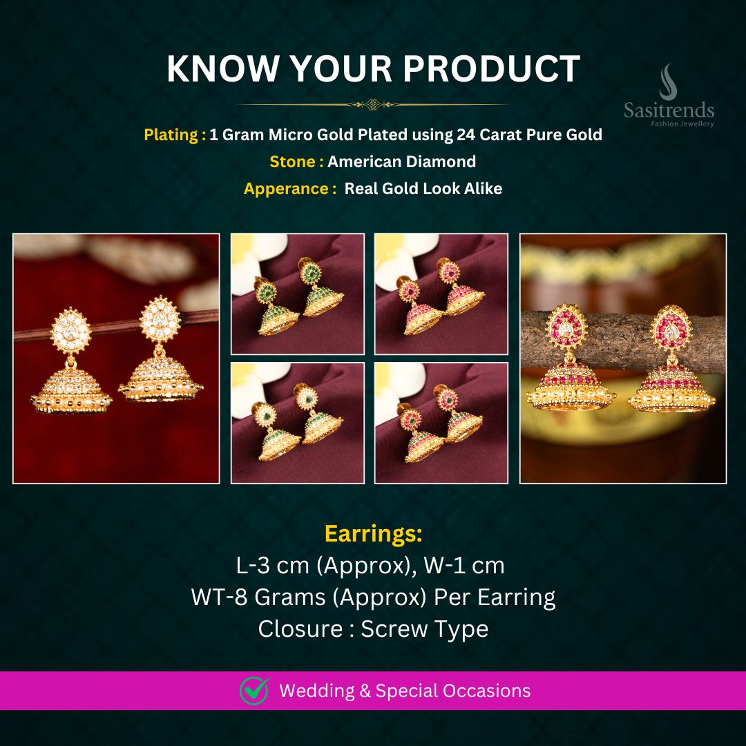 Micro Gold Plated Earrings Measurement image - Sasitrends