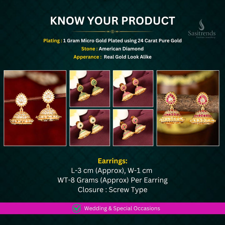 Micro Gold Plated Earrings Measurement image - Sasitrends