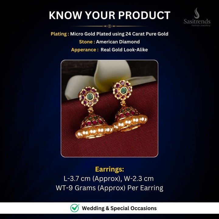 Micro gold plated earrings measurement image - Sasitrends