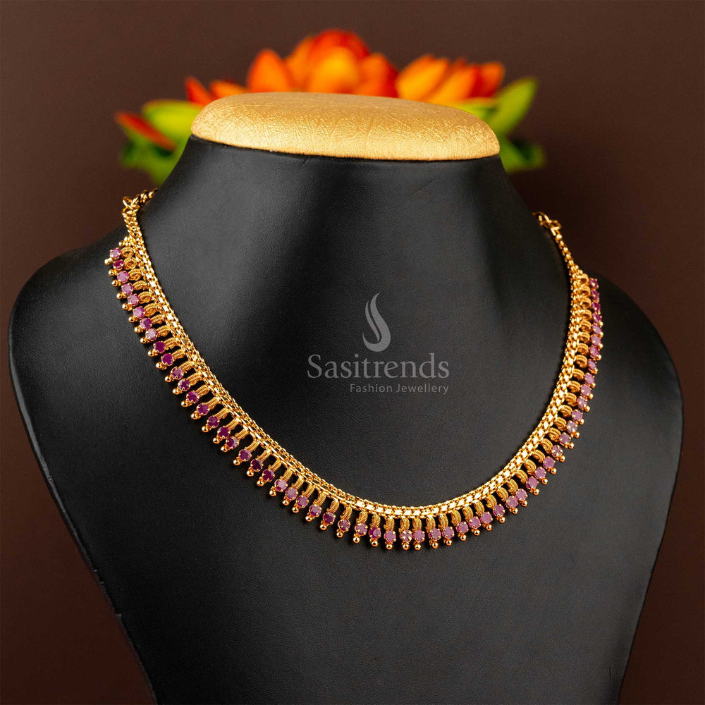 Elegant Flower Pendant Necklace Set - Perfect for Traditional Occasions - Sasitrends