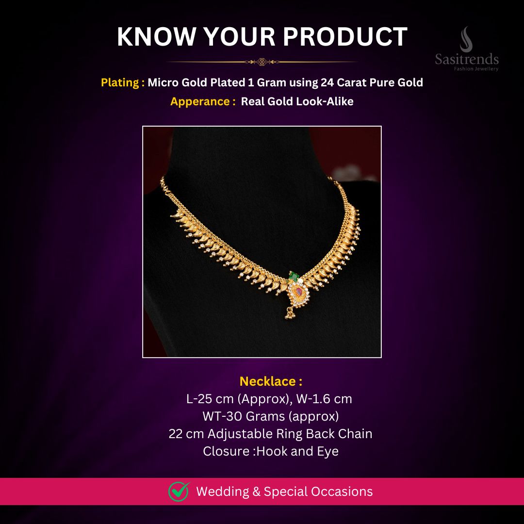 Micro Gold Plated Necklace Measurement Image - Sasitrends