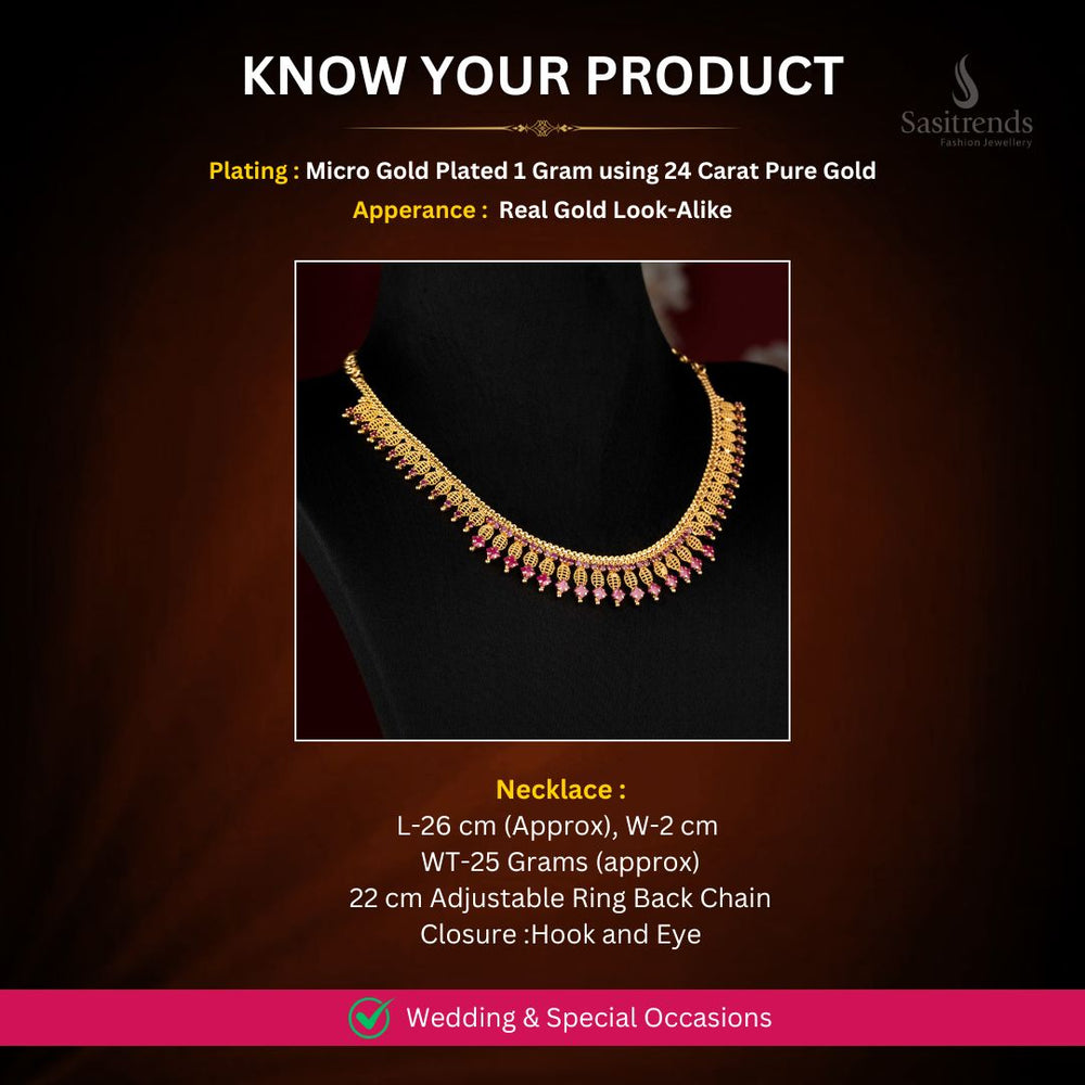 Micro Gold Plated Necklace Measurement Image - Sasitrends