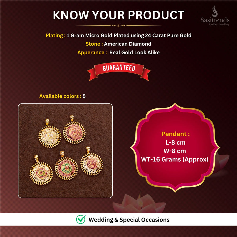 Micro Gold plated Pendant Measurement Image - Sasitrends