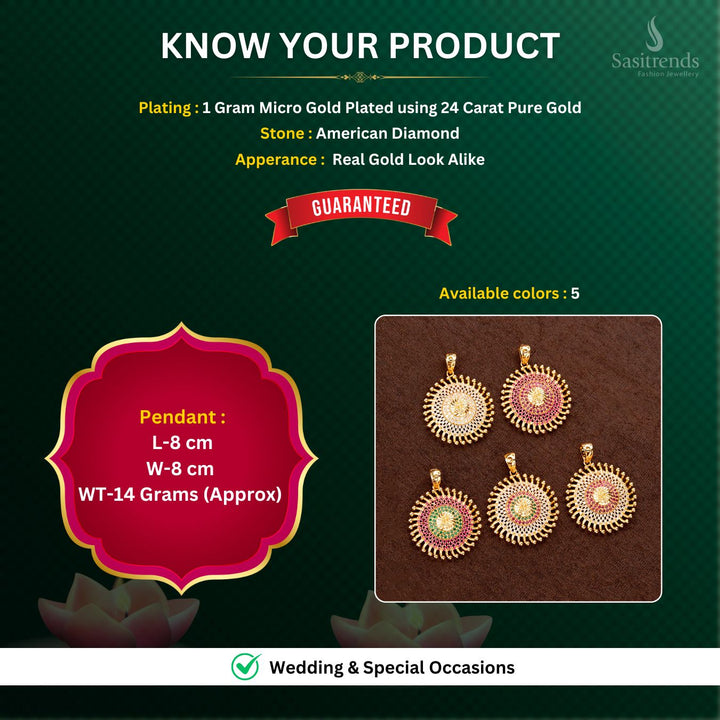 Micro Gold plated Pendant Measurement Image - Sasitrends