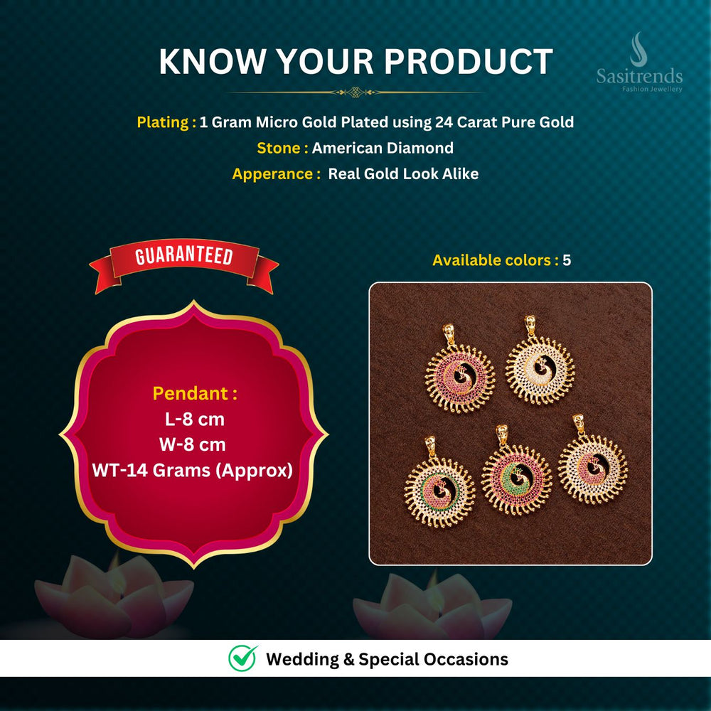 Micro Gold plated Pendant Measurement Image - Sasitrends