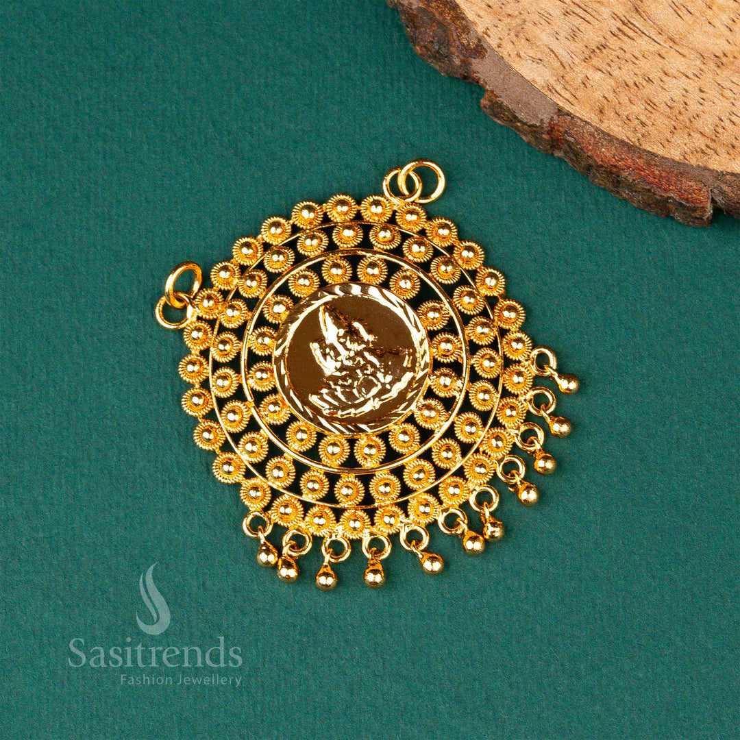 Experience divine elegance with this exquisite stunning micro gold-plated Lakshmi pendant - Sasitrends