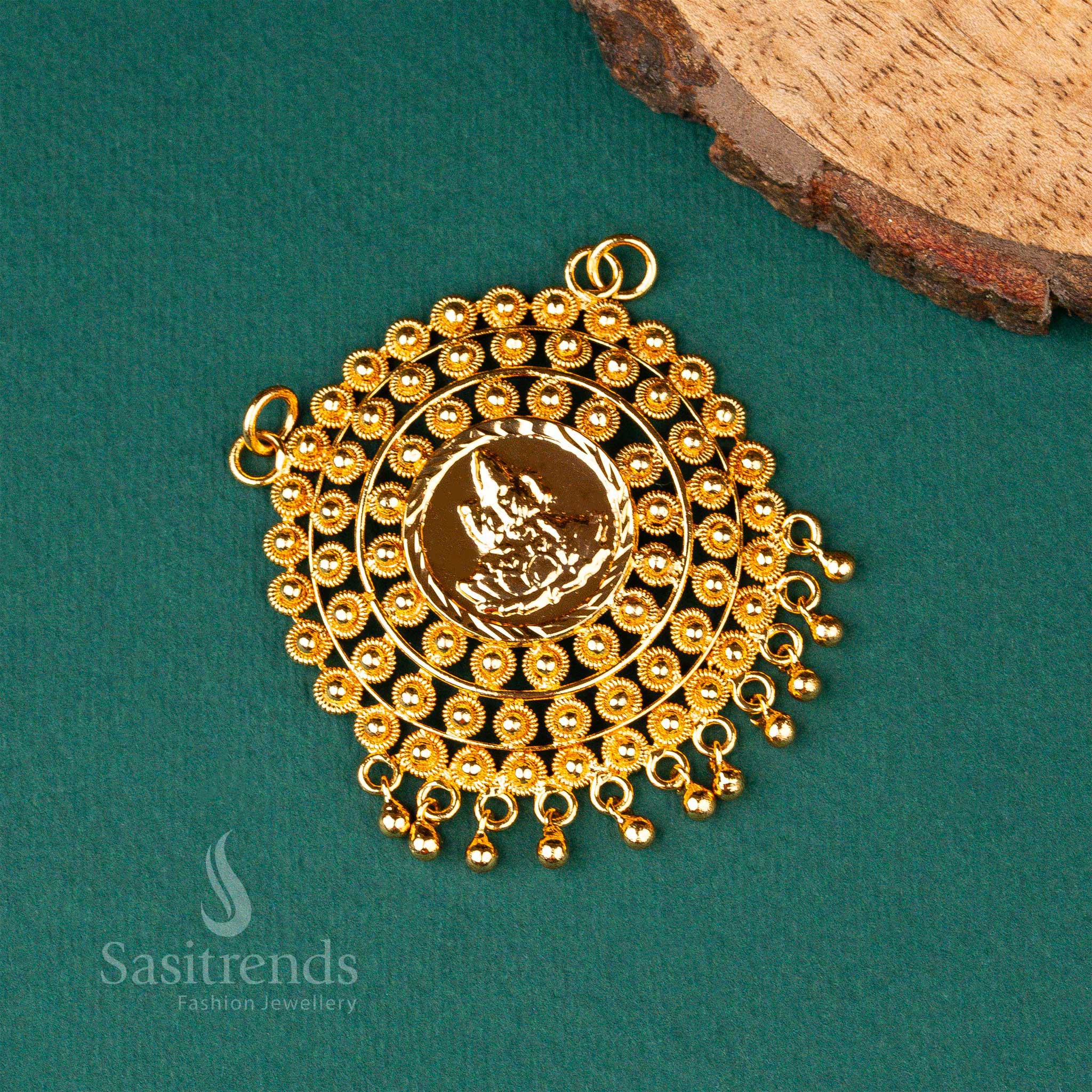 Experience divine elegance with this exquisite stunning micro gold-plated Lakshmi pendant - Sasitrends
