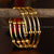 Set of four micro gold-plated kada bangles embellished with symmetrical golden orbs