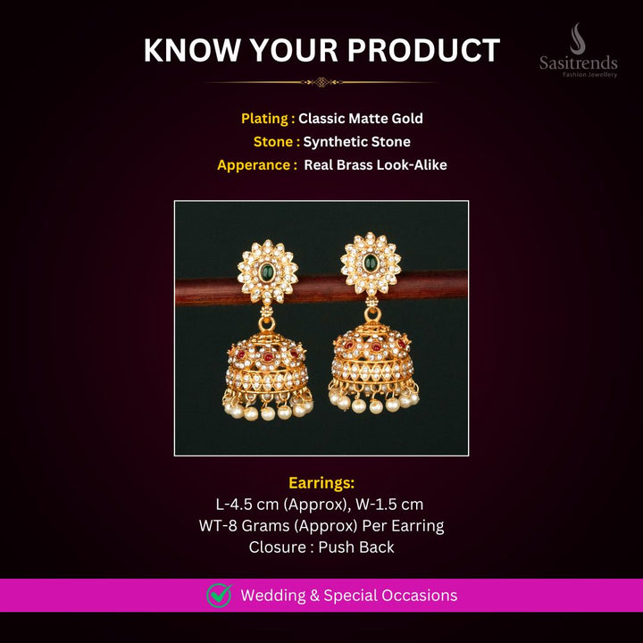 Matte Gold Plated Earrings Measurement Image - Sasitrends