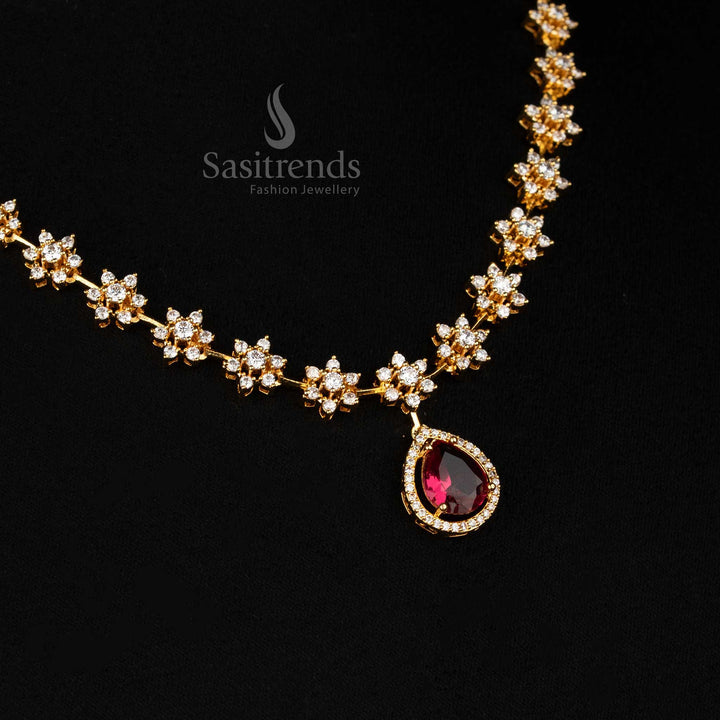 Guaranteed Look Like Real Gold AD Jewellery Set for Festive Wear - Sasitrends