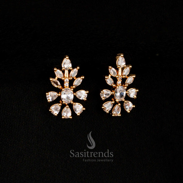 Guaranteed micro gold plated white American diamond floral and star festive wear necklace – Sasitrends
