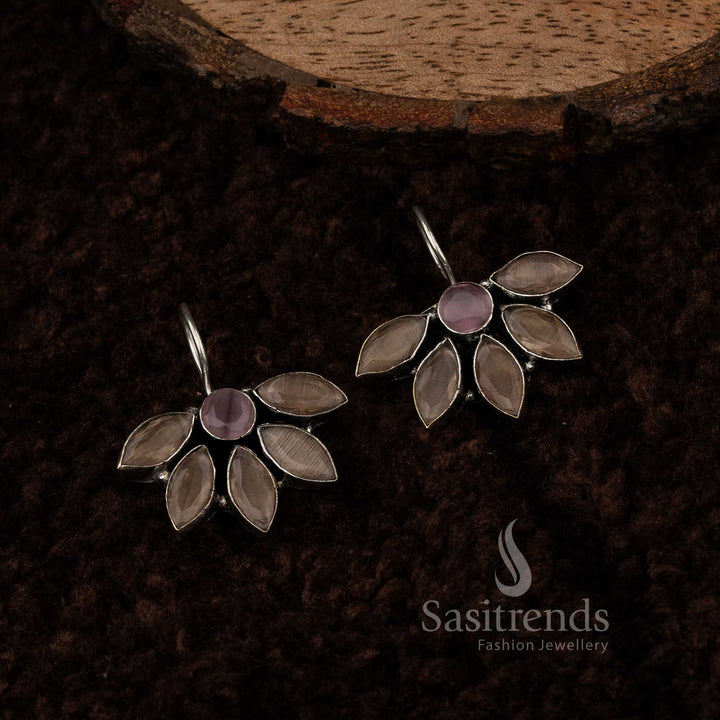 LCD Yellow Vintage Floral Oxidised Silver Earrings With Glowing Spring Marquis Petals And Bright Detailing – Sunshine Inspired Jewellery - Sasitrends

