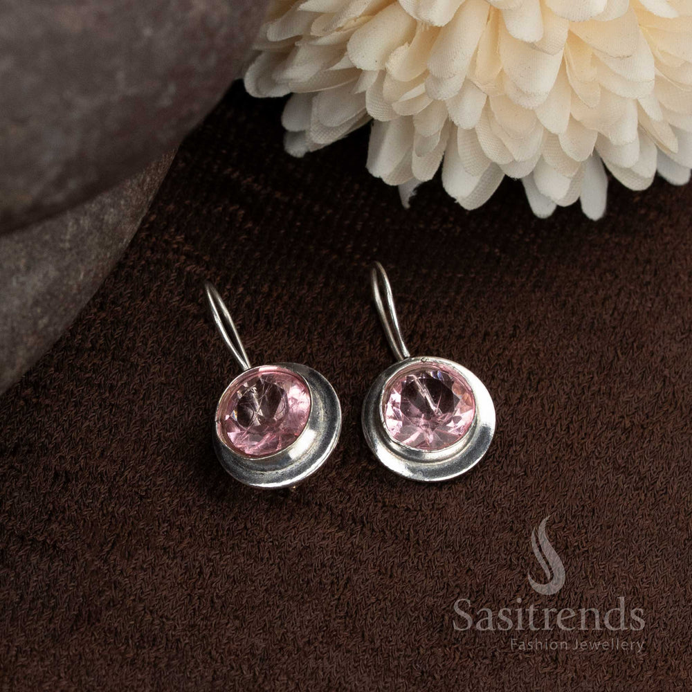 Oxidised Pink round natural stone for Casual Wear - Sasitrends