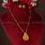 Antique gold-plated necklace with Lakshmi motif and matching earrings