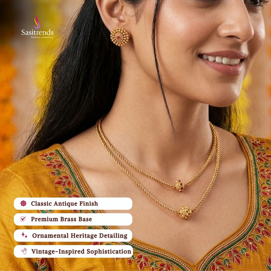 Antique gold plated necklace set - Sasitrends