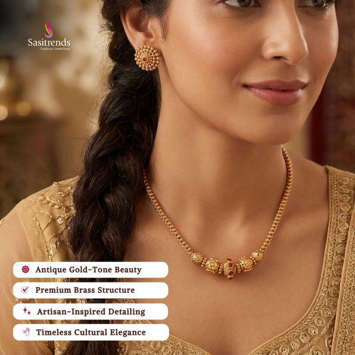 Antique gold plated necklace set - Sasitrends