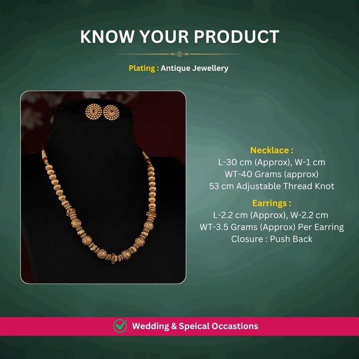 Antique gold plated necklace set - Sasitrends