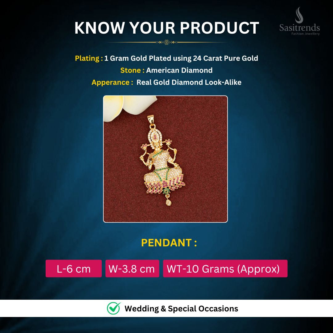 Micro Gold Plated AD Pendant measurement image - Sasitrends