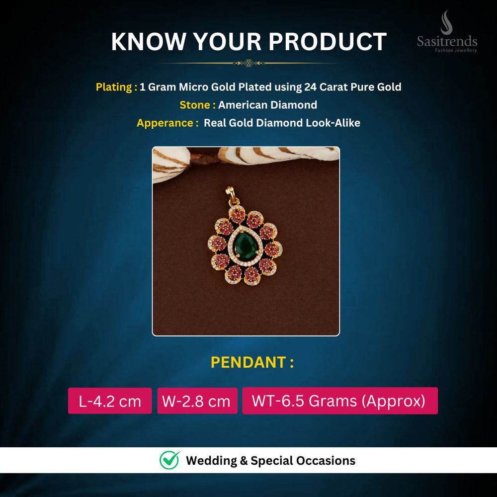 Micro Gold Plated Pendant Measurement Image - Sasitrends