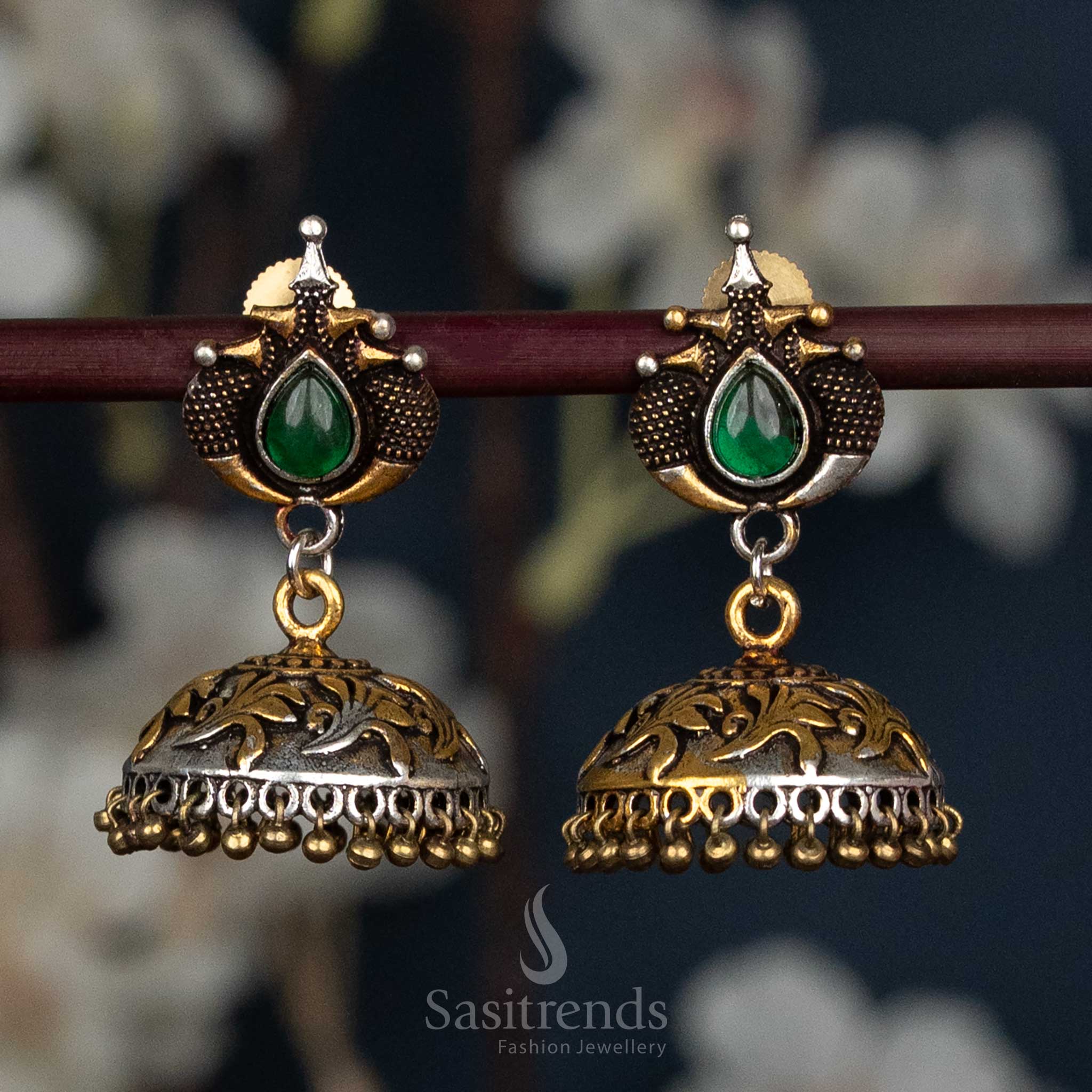 Jhumka Earrings with Intricate Design Navarathiri Special Elegance