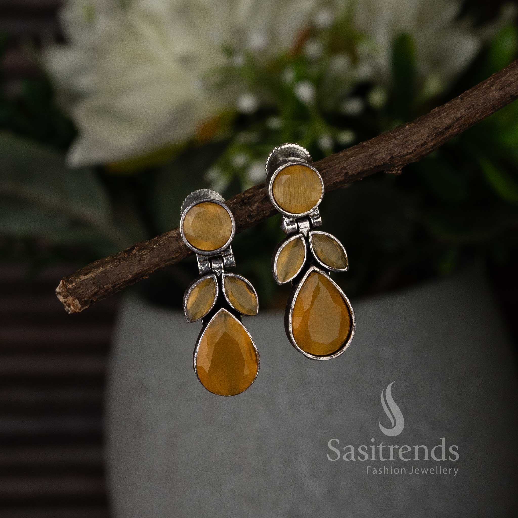 Sunny Yellow Oxidised Earrings for a Bright Look | Oxidised Jewellery