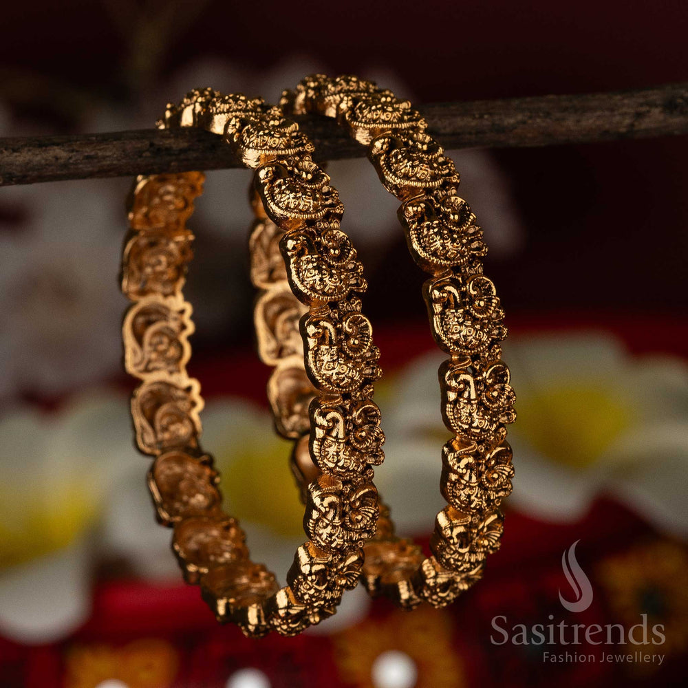 Elegant Temple Bangles with Intricate Designs for Women Sasitrends Online Shopping