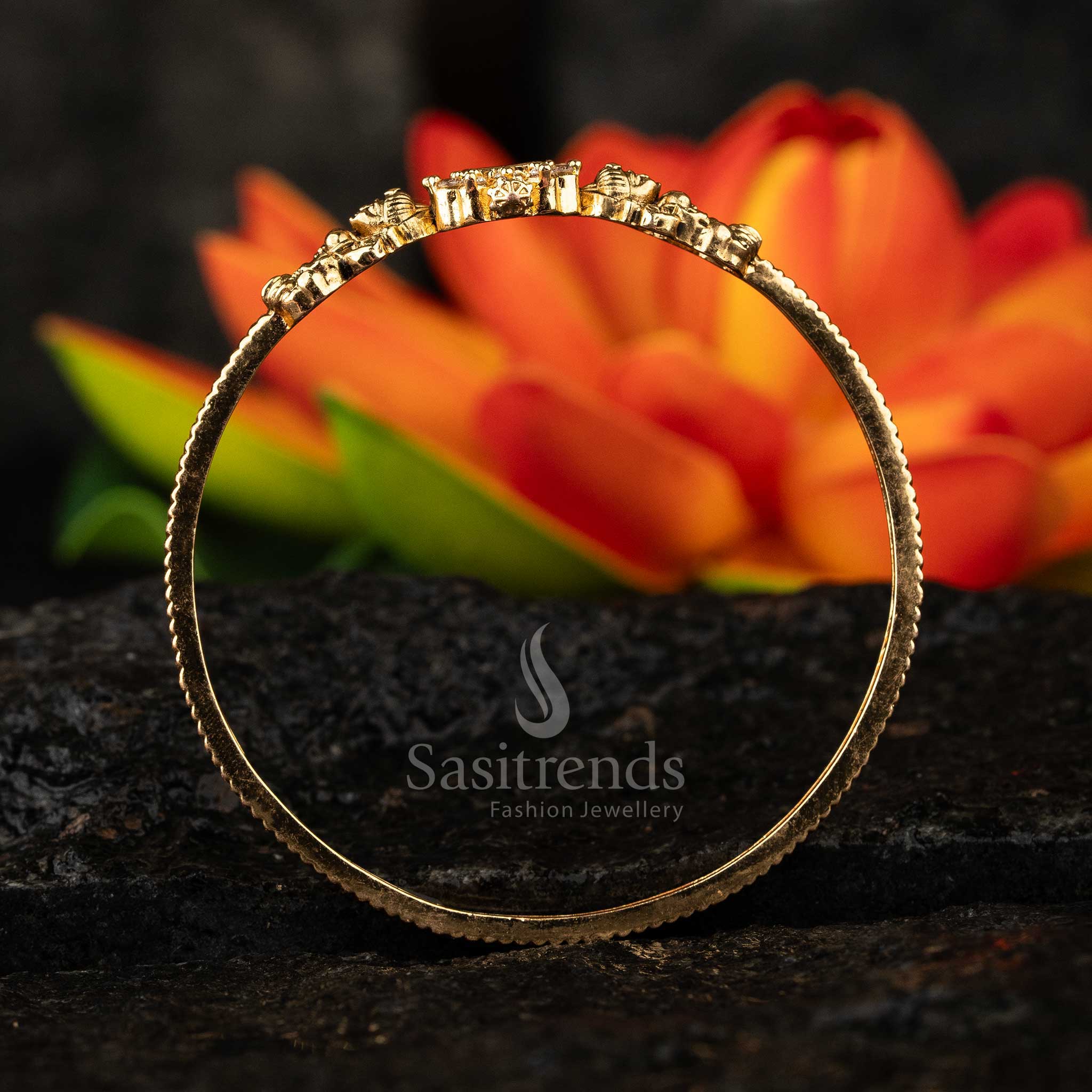 Matte Gold Plated Goddess Lakshmi Bangles Wedding Bridal Collections Sasitrends Online Shopping
