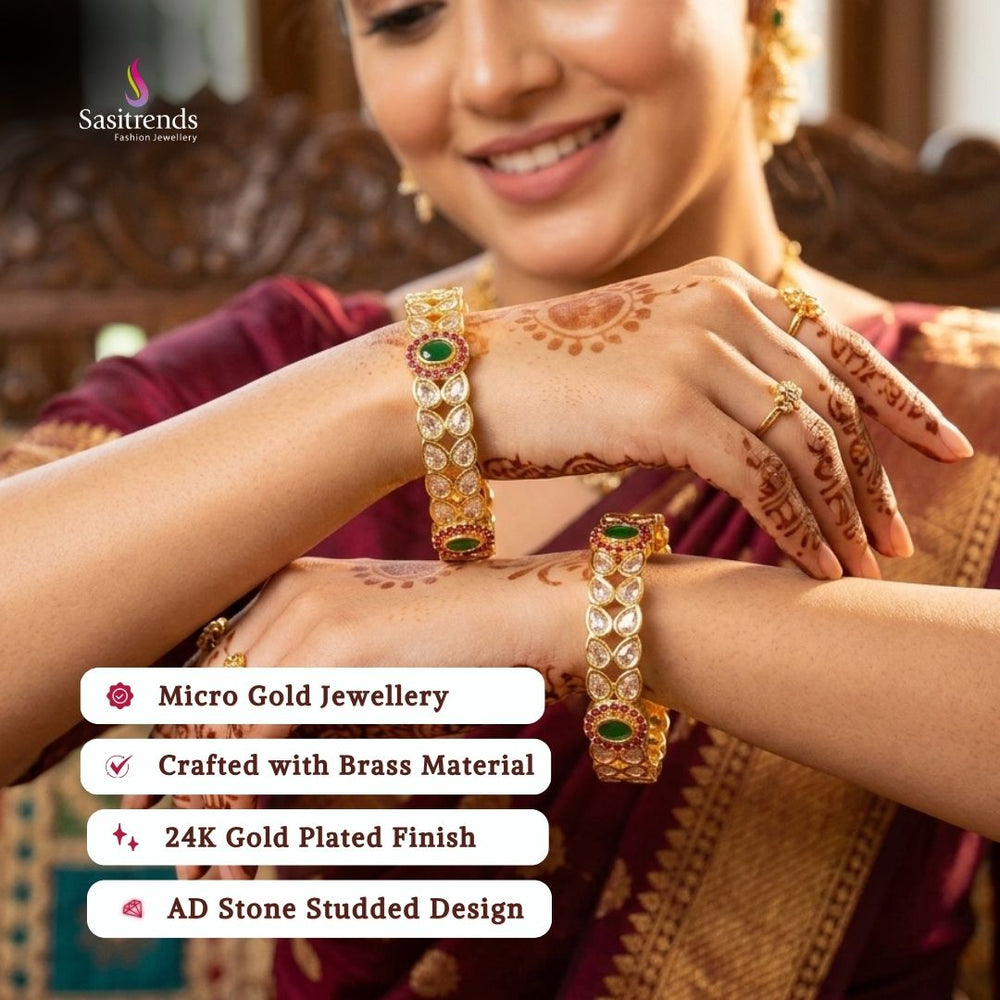 Micro gold plated bangles model image - Sasitrends