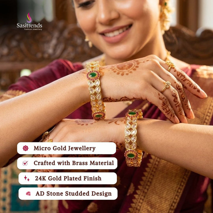 Micro gold plated bangles model image - Sasitrends
