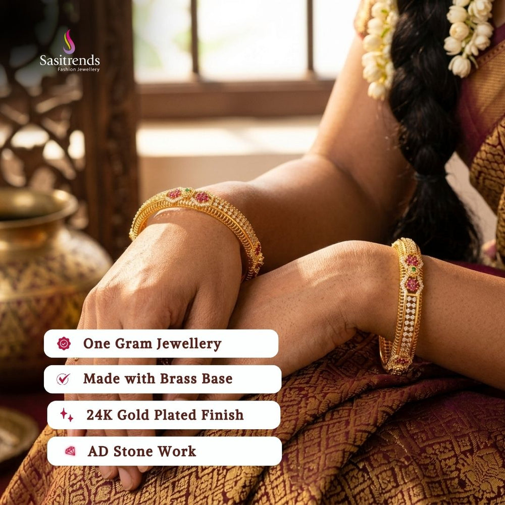 Micro gold plated bangles model image - Sasitrends