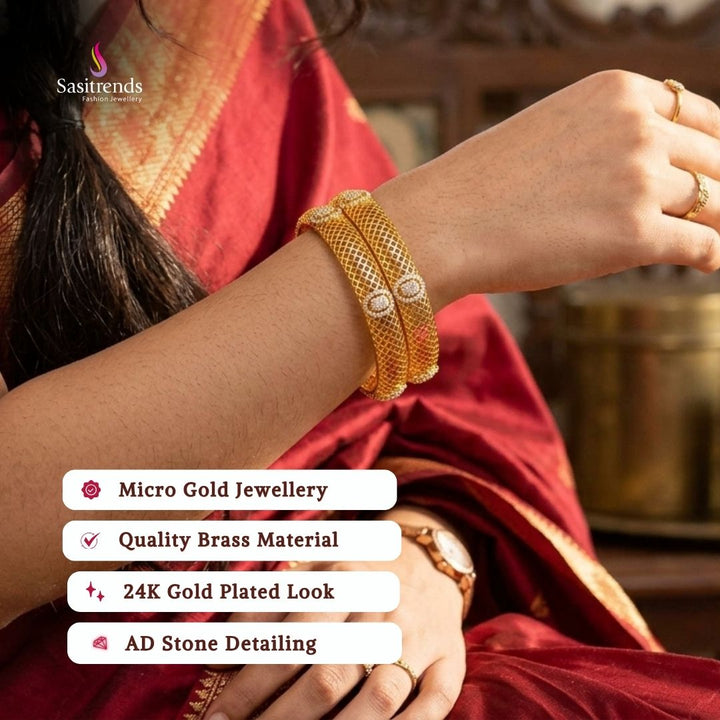 Micro gold plated bangles model image - Sasitrends