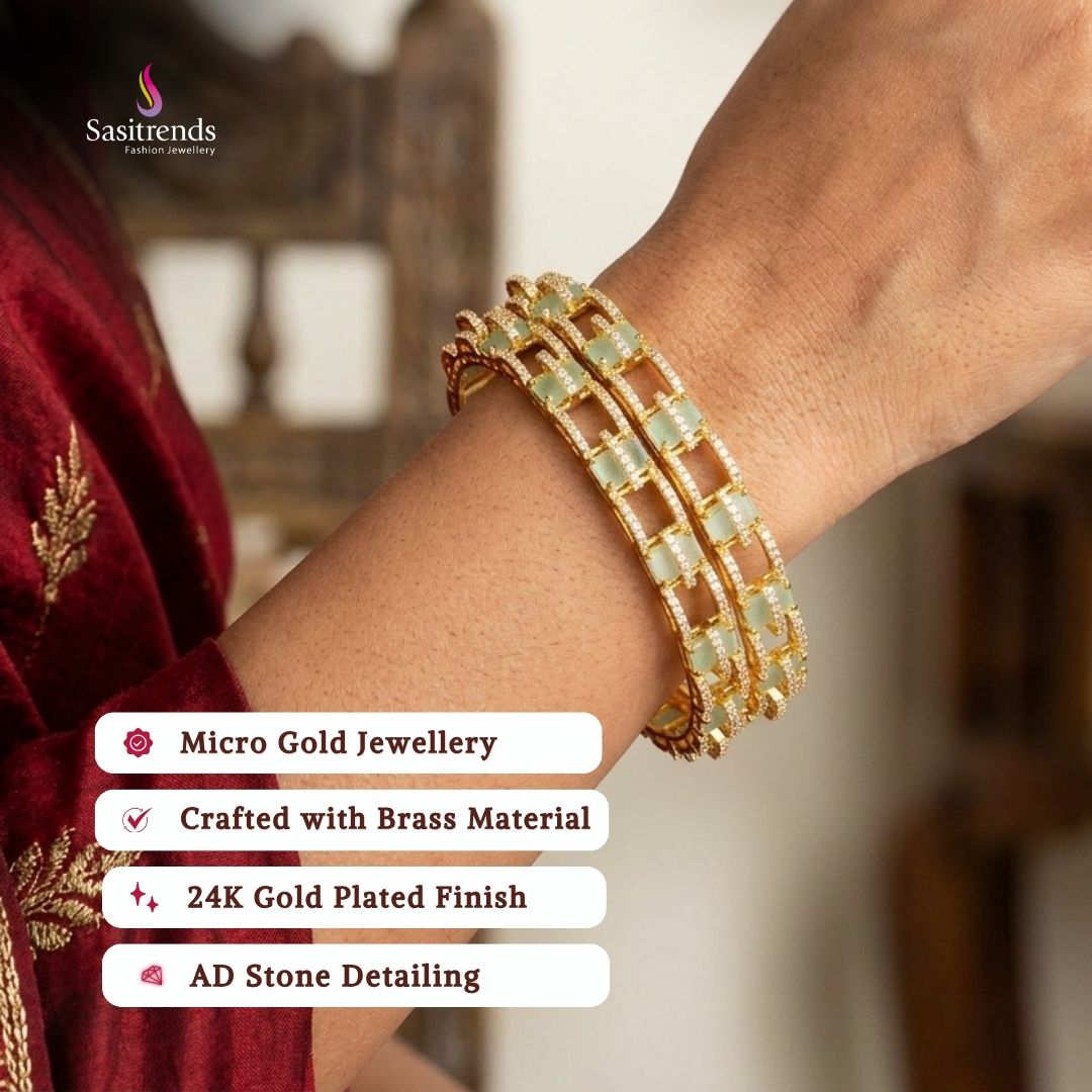 Micro gold plated bangles model image - Sasitrends