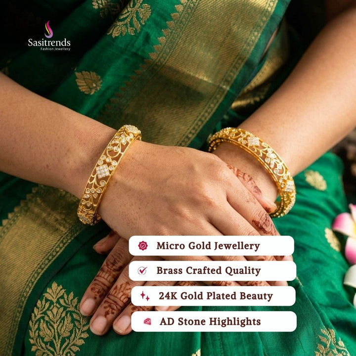 Micro gold plated bangles model image - Sasitrends