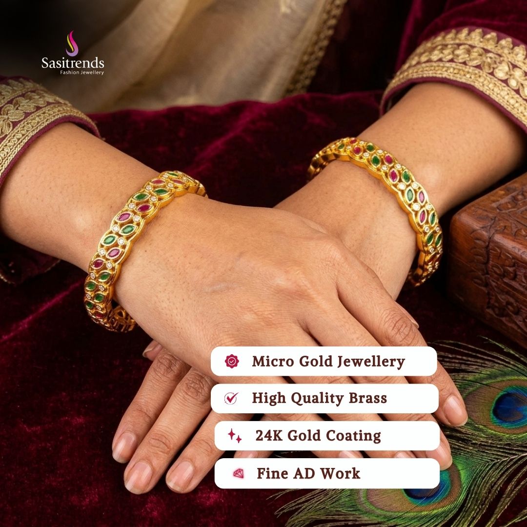Micro gold plated bangles model image - Sasitrends
