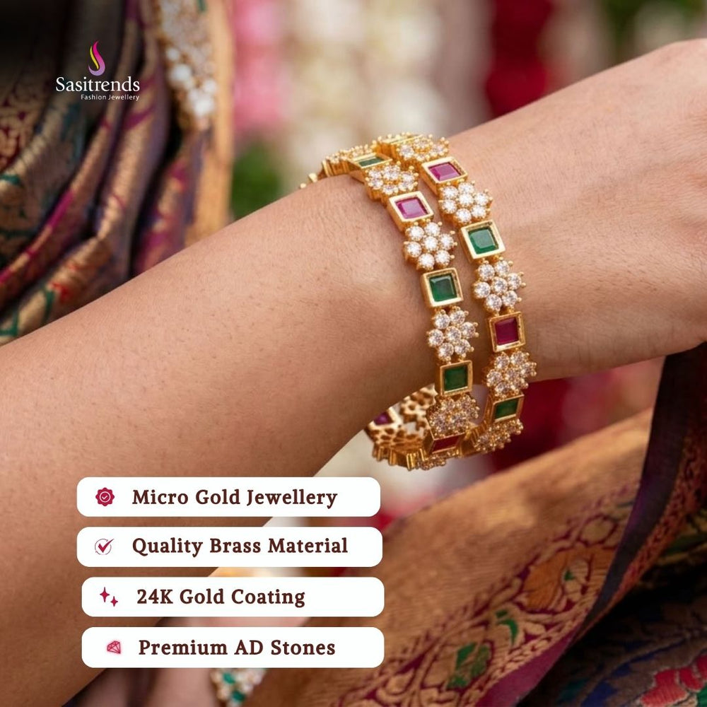 Micro gold plated bangles model image - Sasitrends