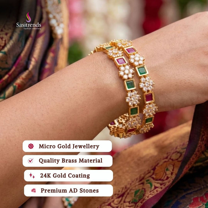 Micro gold plated bangles model image - Sasitrends