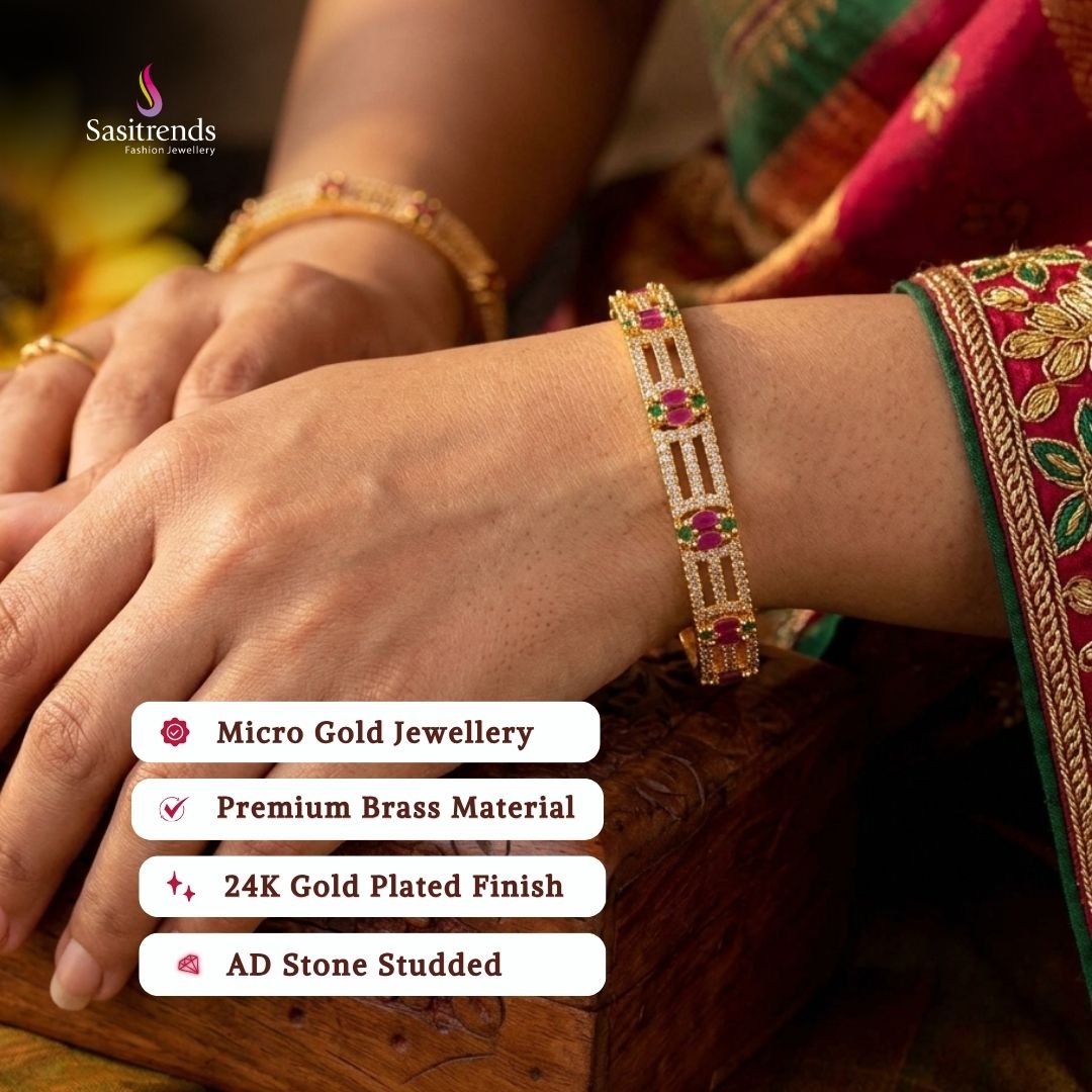 Micro gold plated bangles model image - Sasitrends
