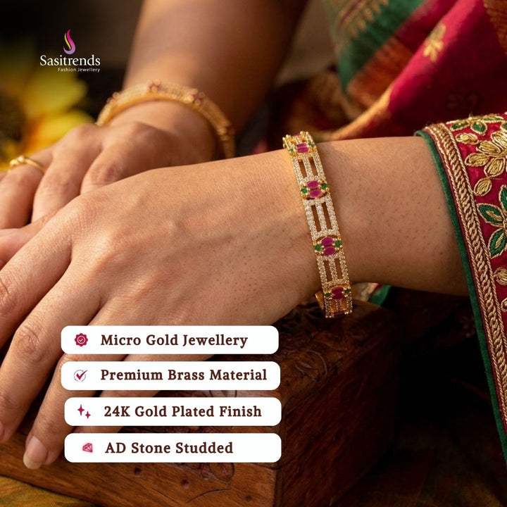 Micro gold plated bangles model image - Sasitrends