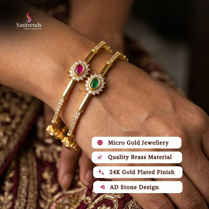 Micro gold plated bangles model image - Sasitrends