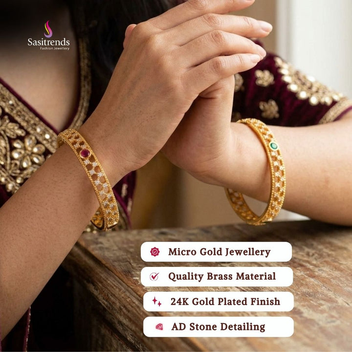 Micro gold plated bangles model image - Sasitrends
