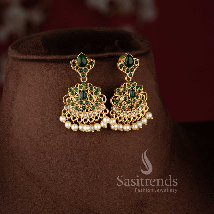 Rich traditional look classic matte gold flexible chain necklace for grand silk sarees