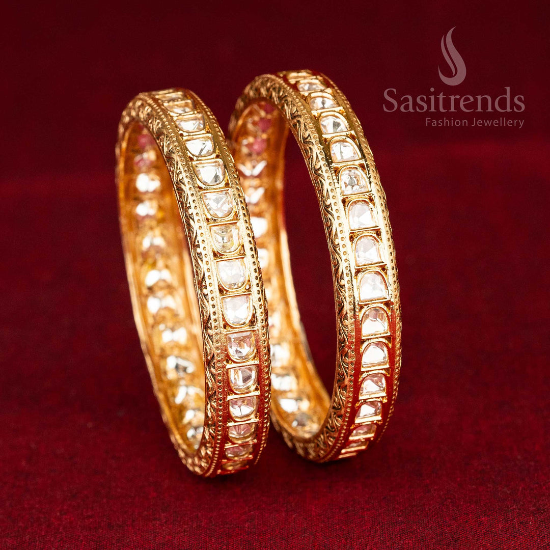 American Diamond Linear Kundan Stone Bangles