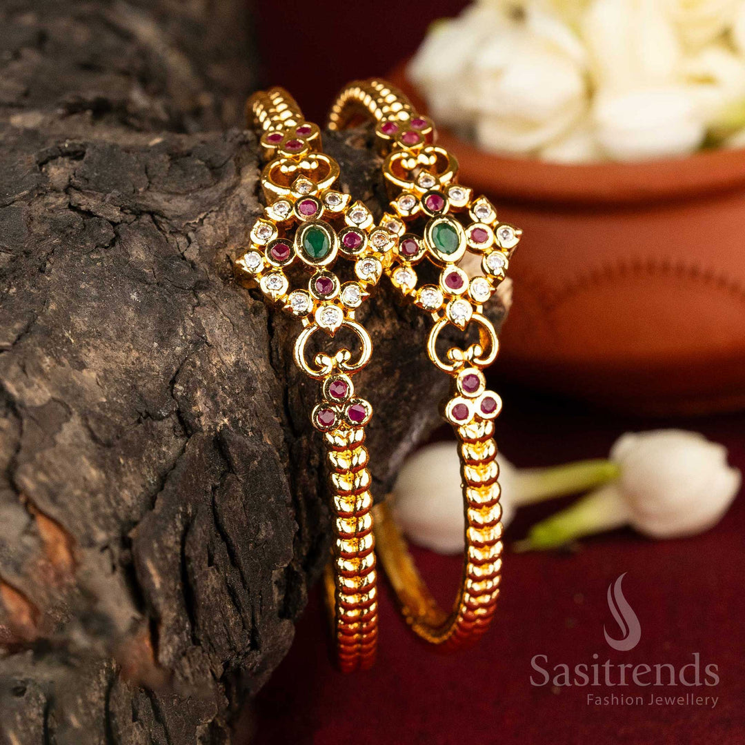 Exquisite Multi Color American Diamond Kada Bangles