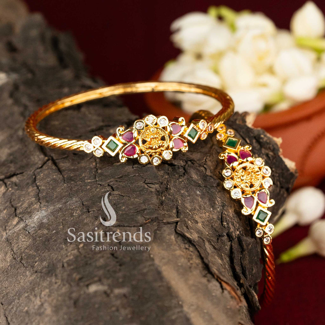 Light Weight Single Kada Bangle Designs Lakshmi Floral AD Kada