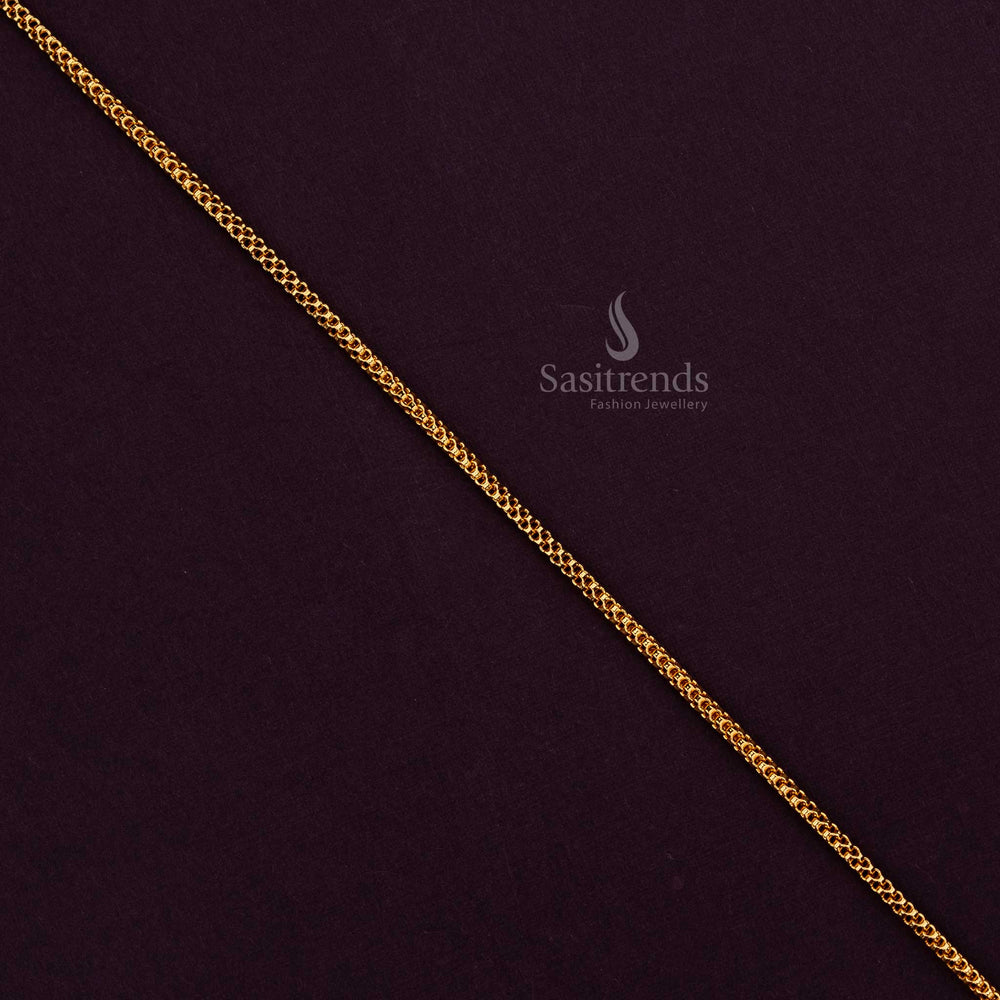 Traditional Interlinked Chain with Micro Gold Plating – Elegant Daily Wear - Sasitrends