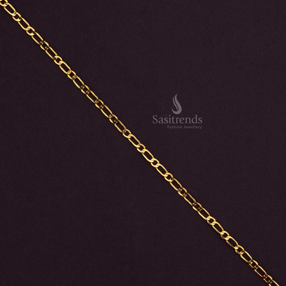 Traditional Figaro Link Gold Plated Chain – Perfect for Temple & Festive Wear - Sasitrends