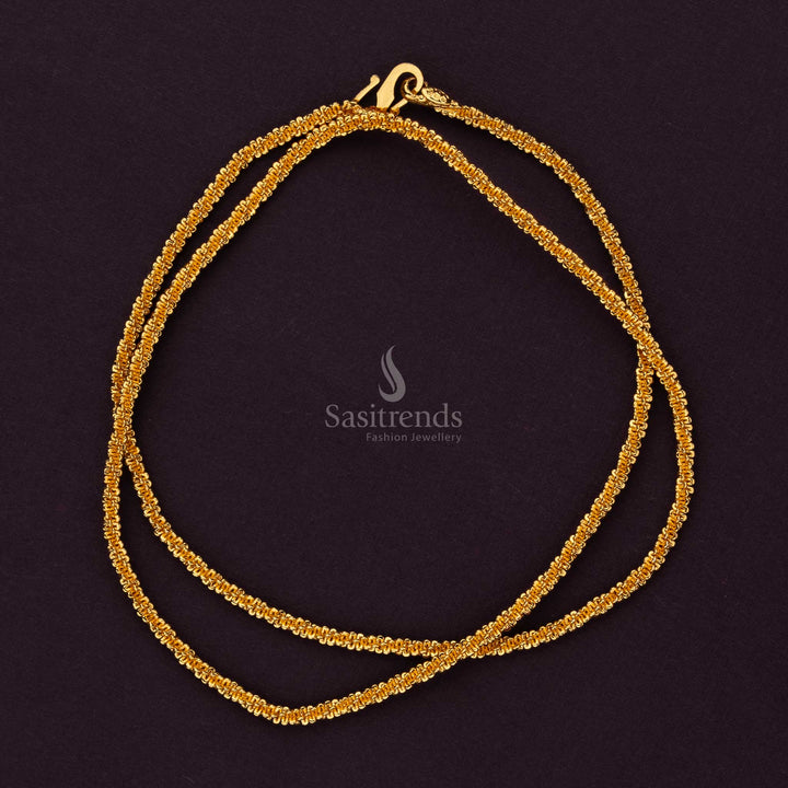 Stylish Micro Gold Plated Jewellery Intricate Spiral Beaded Chain – Look Like Real Gold- Sasitrends